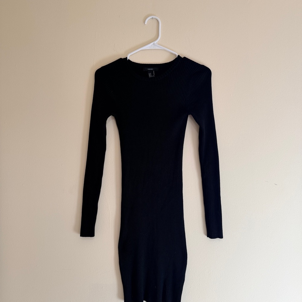 Forever 21 Black Long Sleeve Dress